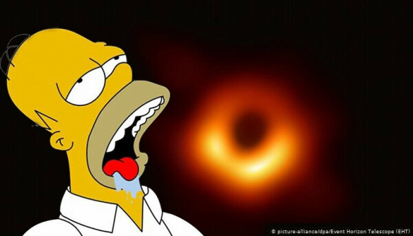 Homer eating a black hole.